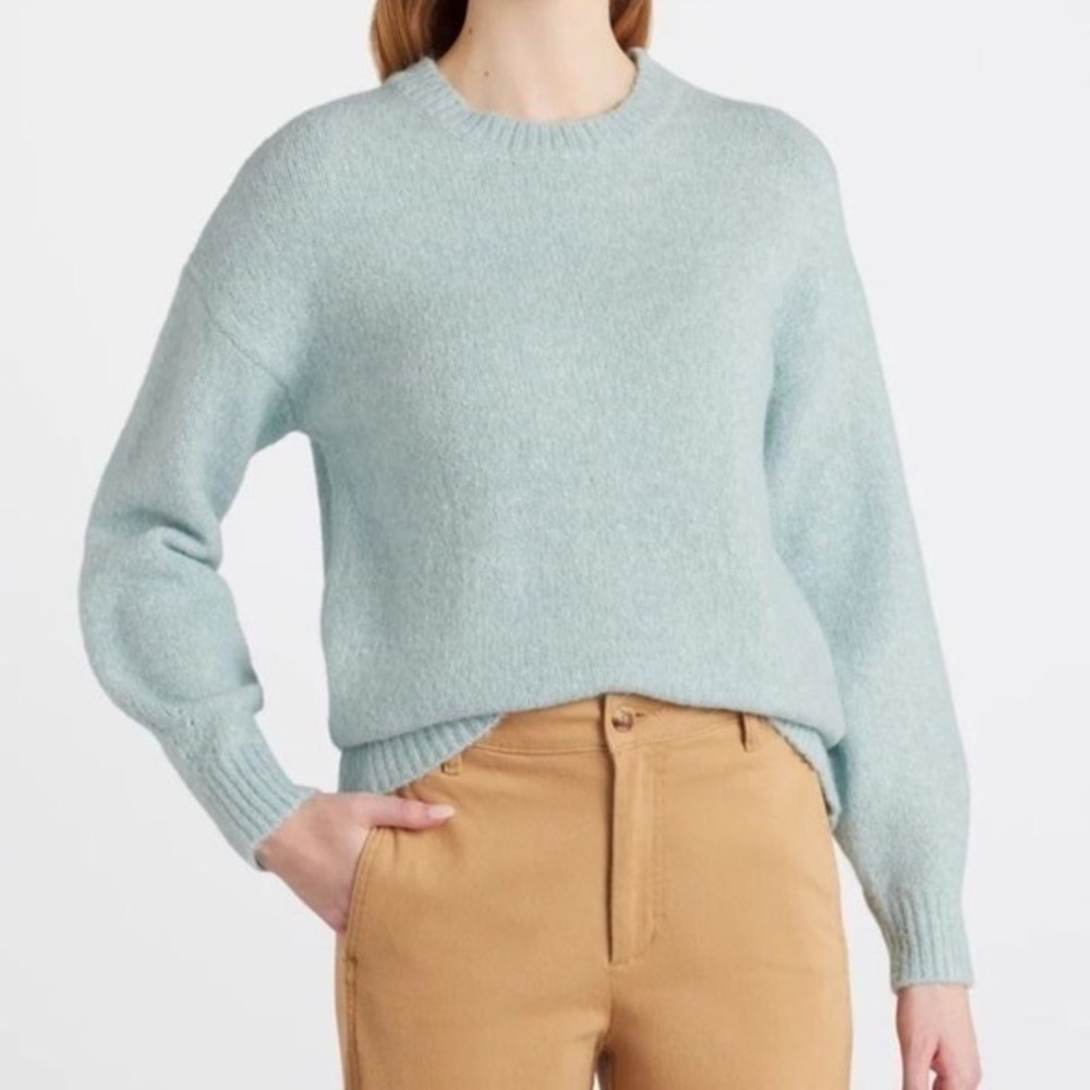 PINK CLOVER Etienne Long Sleeve Sweater Light Blue Medium New With Tags‎